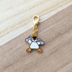 Pinga Charm Keychain Clip - Cute White & Orange Penguin Accessory